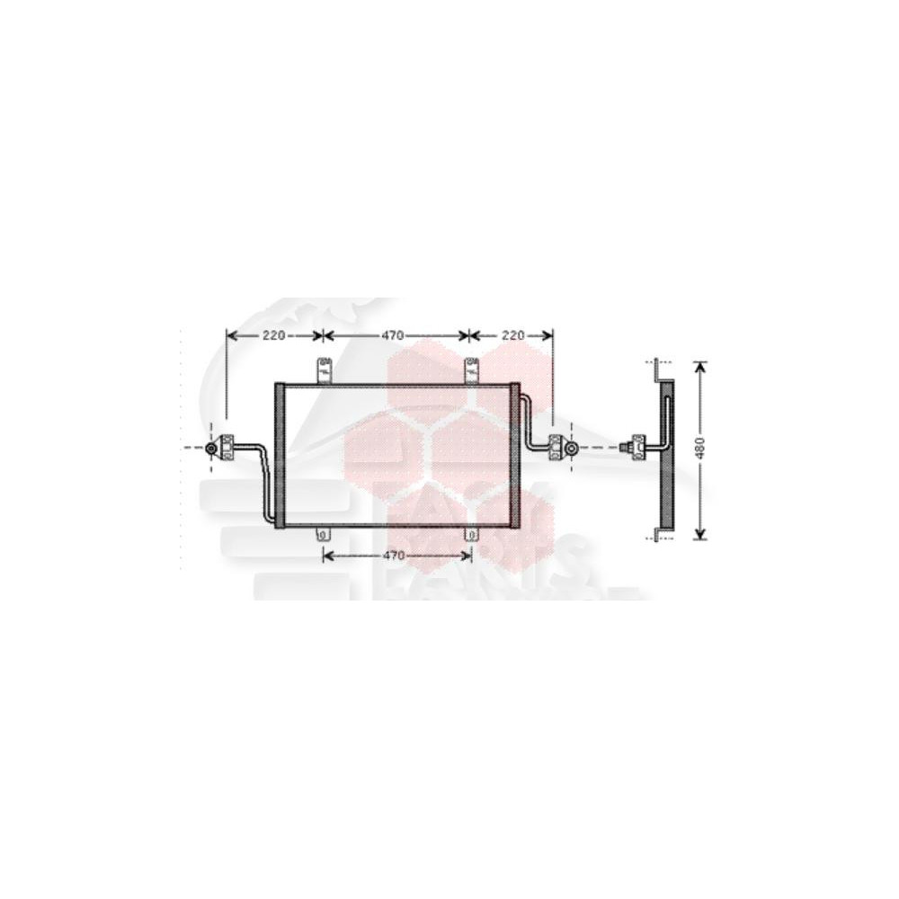 CONDENSEUR 2.5D 690 X 375 X 16 pour RENAULT MASTER