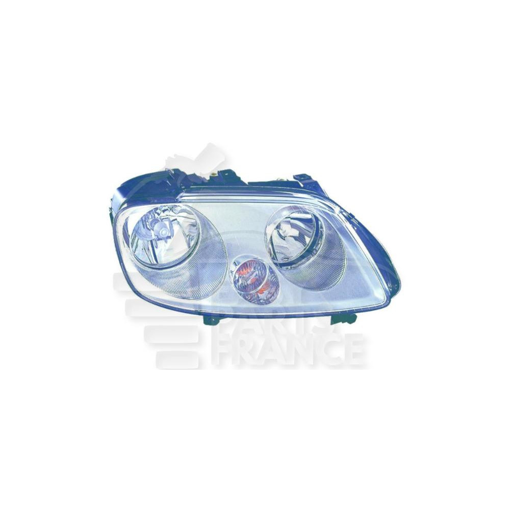 PHARE OPTIQUE DROIT H1+H7 ÉLECTRIQUE AVEC MOTEUR FOND CHROME pour VOLKSWAGEN TOURAN