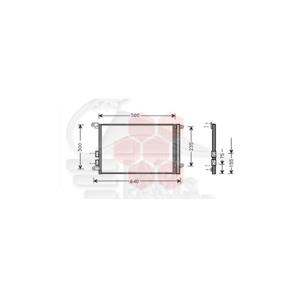 CONDENSEUR 3.2 GTA - 524 X 344 X 16 pour ALFA ROMEO GT