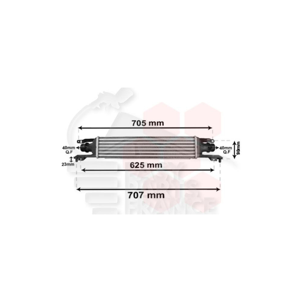 ECHANGEUR 1.3 CDTI TIGE 23 MM 450 X 100 X 52 pour OPEL CORSA