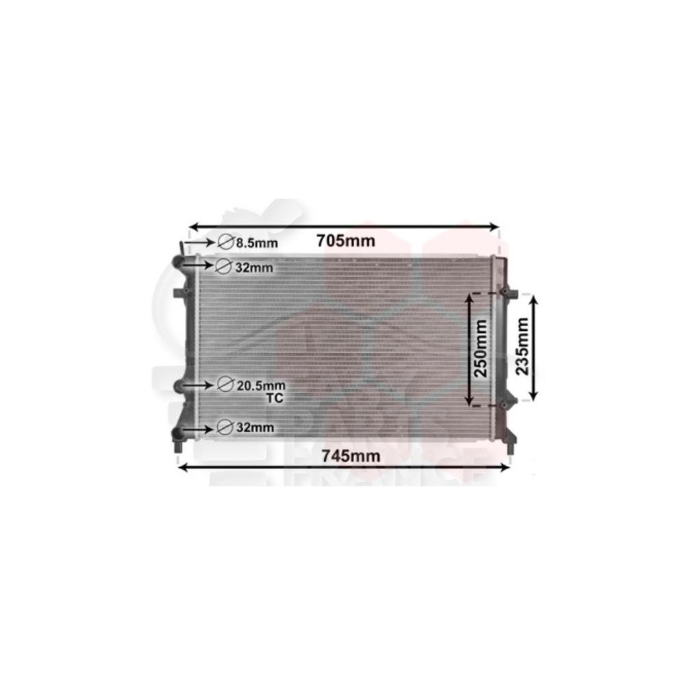 RADIATEUR 2.5 FSI 650 X 400 X 32 pour VOLKSWAGEN JETTA