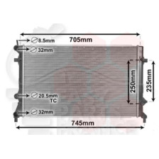 RADIATEUR 2.5 I 650 X 400 X 32 pour VOLKSWAGEN NEW BEETLE