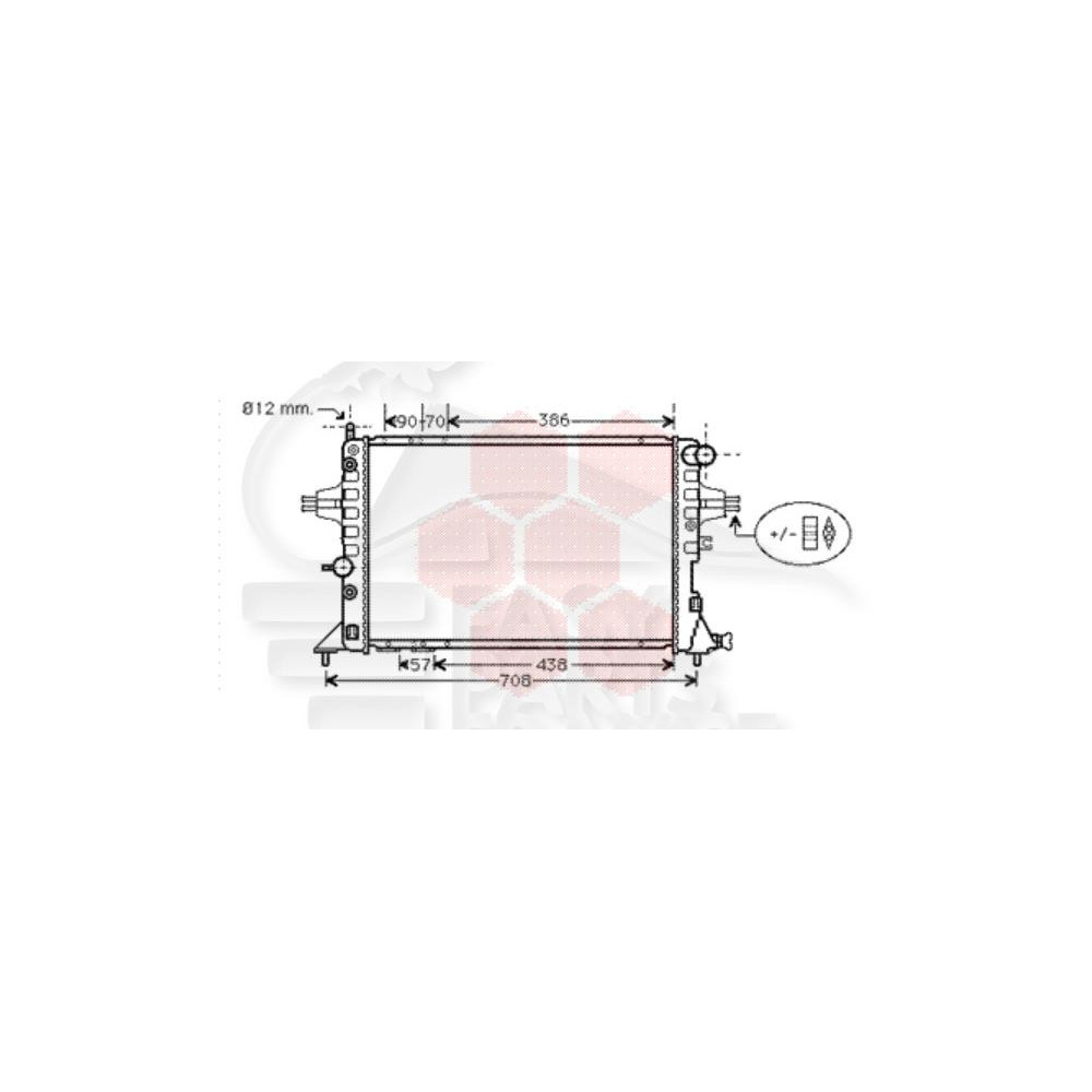 RADIATEUR 2.0 - 2.0 DIESEL BOÎTE AUTO 600 X 368 X 34 pour OPEL ASTRA