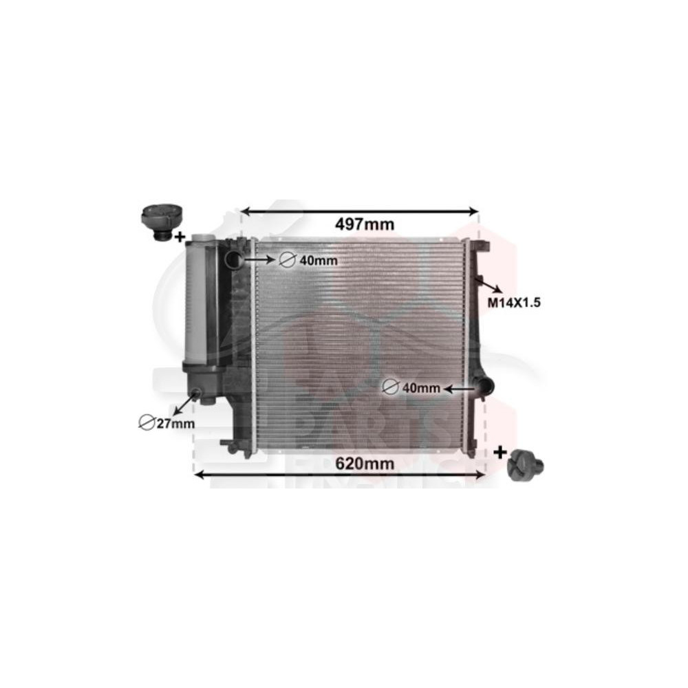 RADIATEUR TOUS TYPES - BOÎTE MÉCA AVEC CLIM - 316/318 BOÎTE AUTO SANS CLIM 440 X 440 X 34 pour BMW S3 E36 3 PTES / COUPE