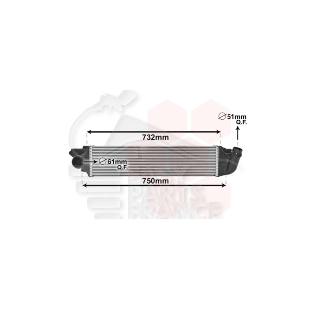 ECHANGEUR TOUS TYPES 600 X 157 X 64 pour RENAULT TRAFIC