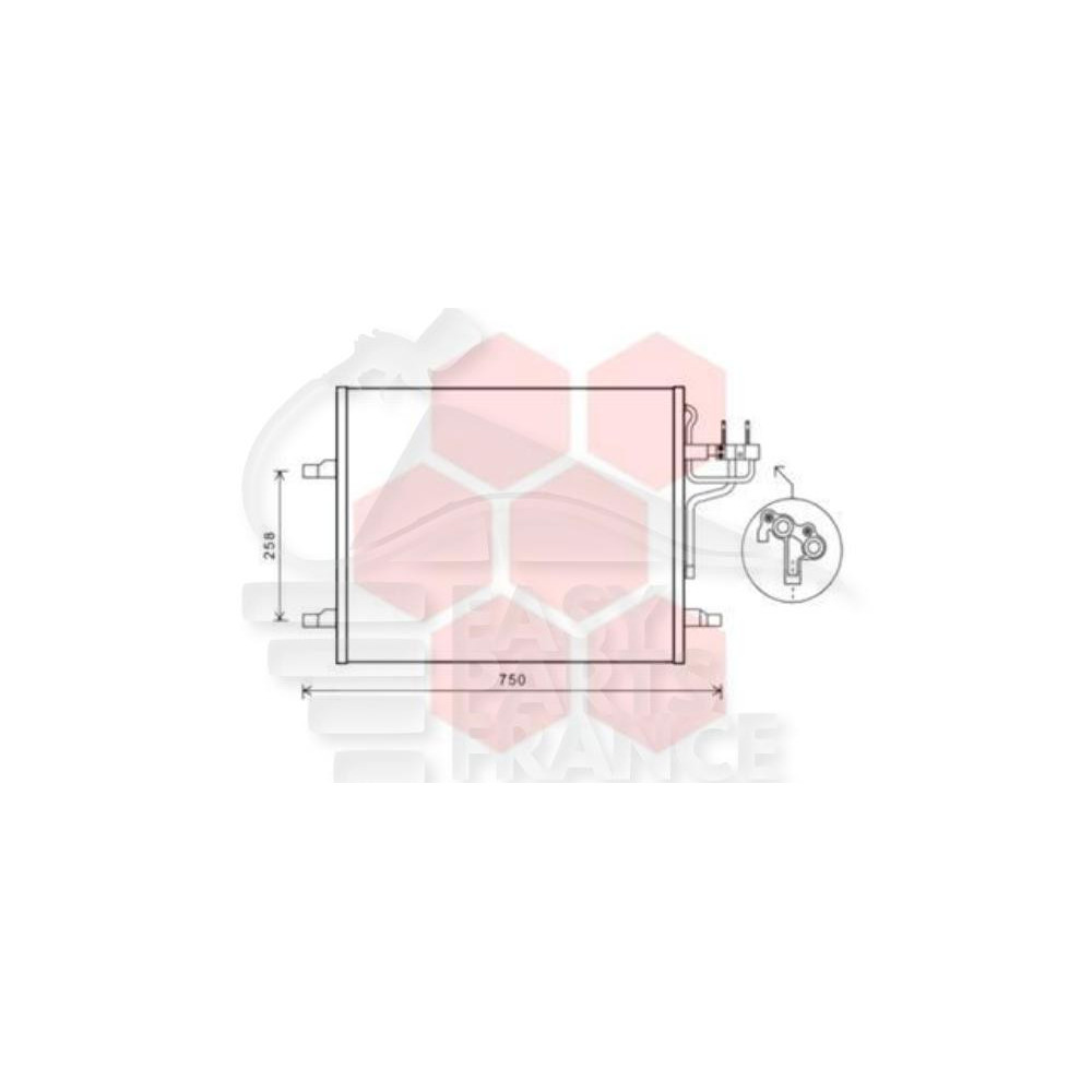 CONDENSEUR TOUS TYPES 535 X 385 X 16 pour FORD KUGA