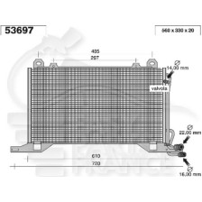 CONDENSEUR 560 X 330 X 20 pour MERCEDES CLASSE E - W210