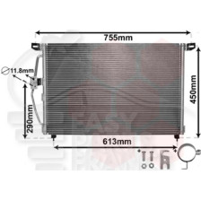 CONDENSEUR TOUS TYPES 670 X 445 X 16 pour OPEL OMEGA