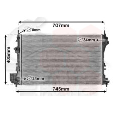 RADIATEUR 1.8 650 X 388 X 18 pour OPEL SIGNUM