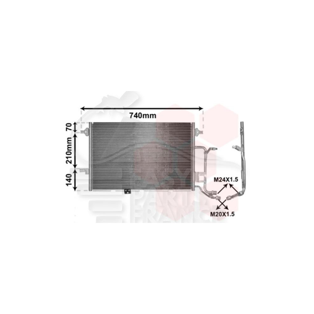CONDENSEUR 2.5 TDI - 647 X 420 X 20 pour AUDI A6
