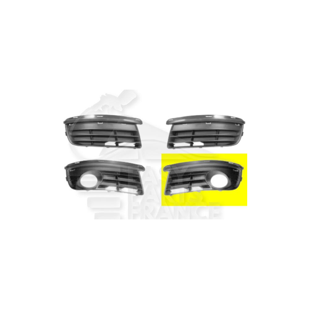 GRILLE DE PARE-CHOC AVANT-GAUCHE NOIRE AVEC EMPLACEMENT ANTI-BROUILLARD pour VOLKSWAGEN GOLF