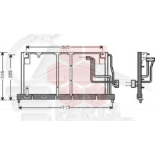 CONDENSEUR TOUS TYPES 600 X 274 X 20 pour OPEL TIGRA