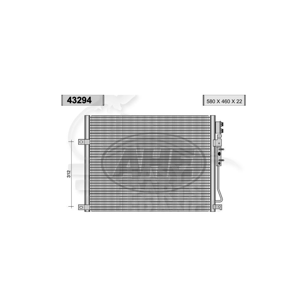 CONDENSEUR TOUS TYPES 580 X 460 X 22 pour JEEP GRAND CHEROKEE