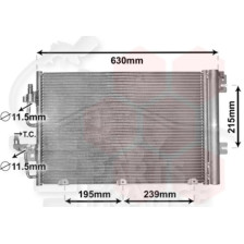 CONDENSEUR 1.4I - 1.6I/1.8I BOÎTE MÉCA 555 X 382 X 12 pour OPEL ASTRA