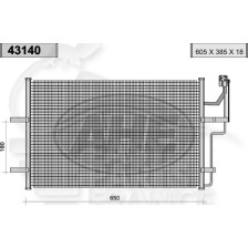 CONDENSEUR DIESEL TOUS TYPES 605 X 385 X 18 pour MAZDA MAZDA 3