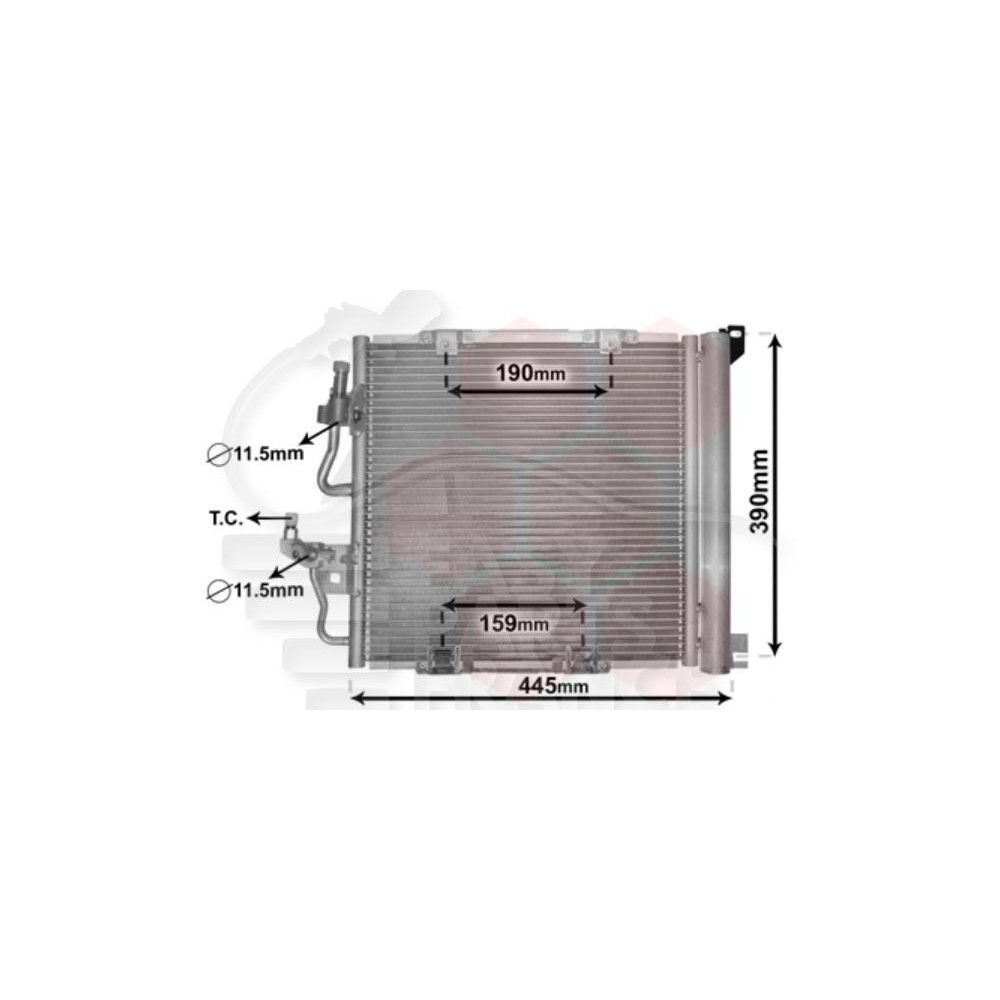 CONDENSEUR 1.3/1.7 CDTI 375 X 382 X 18 pour OPEL ASTRA