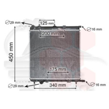 RADIATEUR 1.6 ESSENCE BOÎTE MÉCA AVEC OU SANS CLIM - 1.4 HDI AVEC CLIM 380 X 390 X 27 pour CITROEN C2