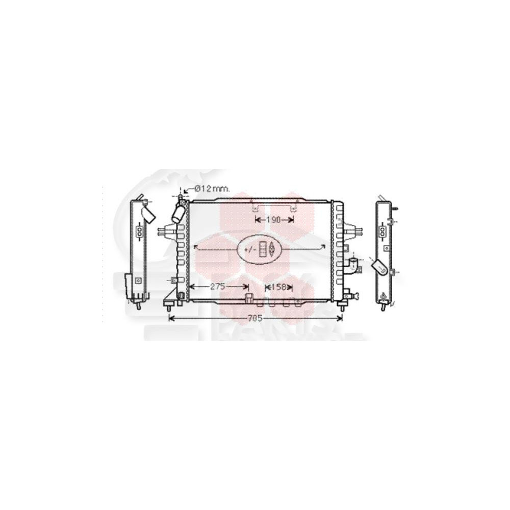 RADIATEUR 1.7 CDTI KW74 600 X 370 X 28 pour OPEL ASTRA