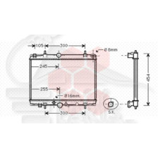 RADIATEUR 1.8/2.0 16V - 2.0 HDI BOÎTE AUTO SANS CLIM 375 X 565 X 27 pour CITROEN C5