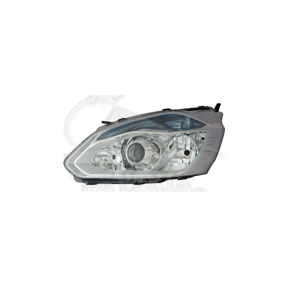 PHARE OPTIQUE GAUCHE H7+H15+H1 ÉLECTRIQUE SANS MOTEUR FOND CHROME pour FORD TRANSIT CUSTOM