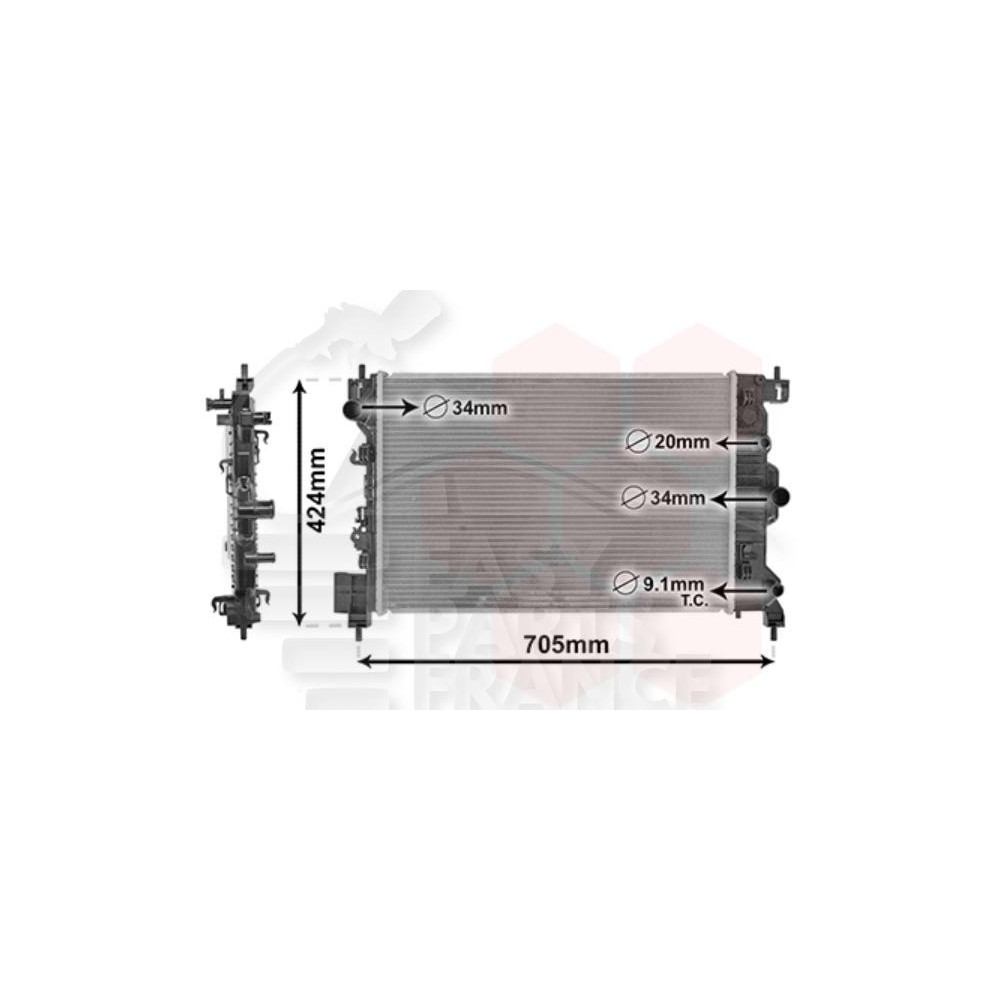 RADIATEUR 1.6I/1.8I pour OPEL MOKKA