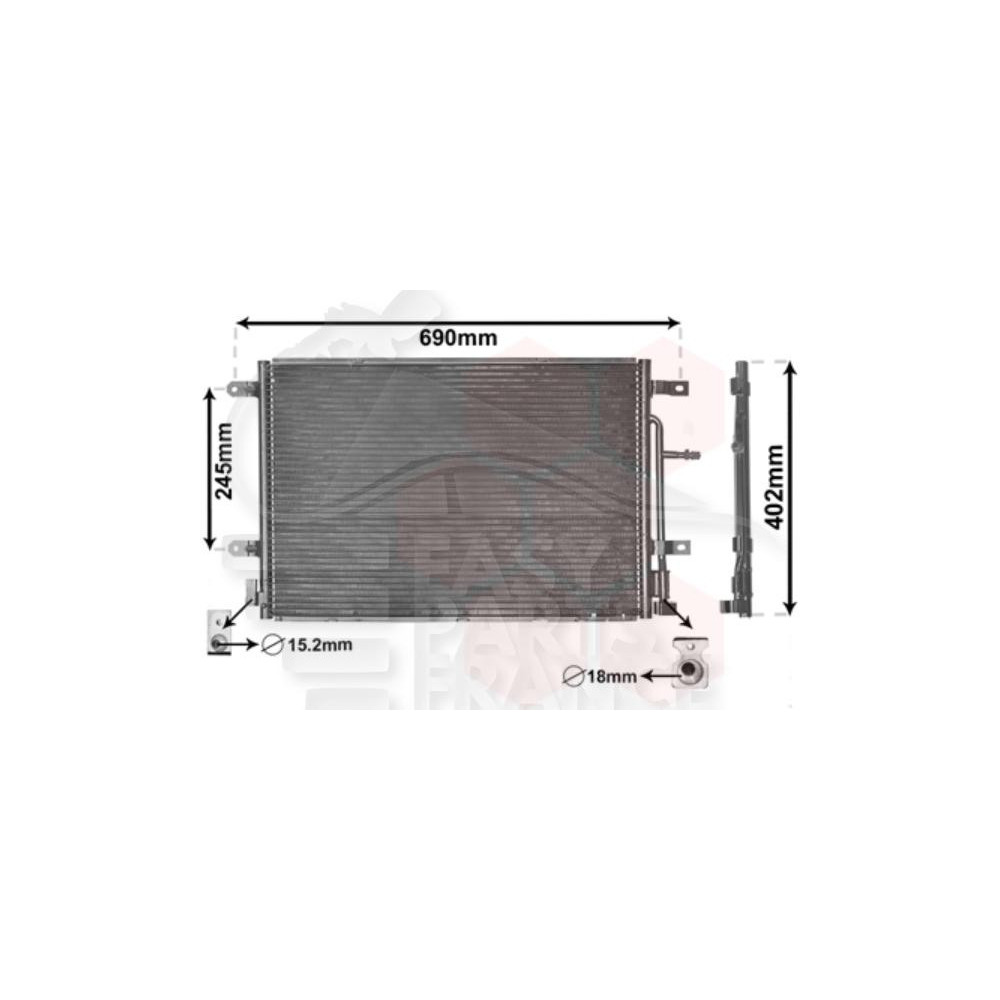 CONDENSEUR TOUS TYPES - 565 X 385 X 16 pour SEAT EXEO