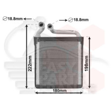 RADIATEUR DE CHAUFFAGE TOUS TYPES MODÈLE DENSO - 153 X 180 X 27 pour VOLKSWAGEN GOLF