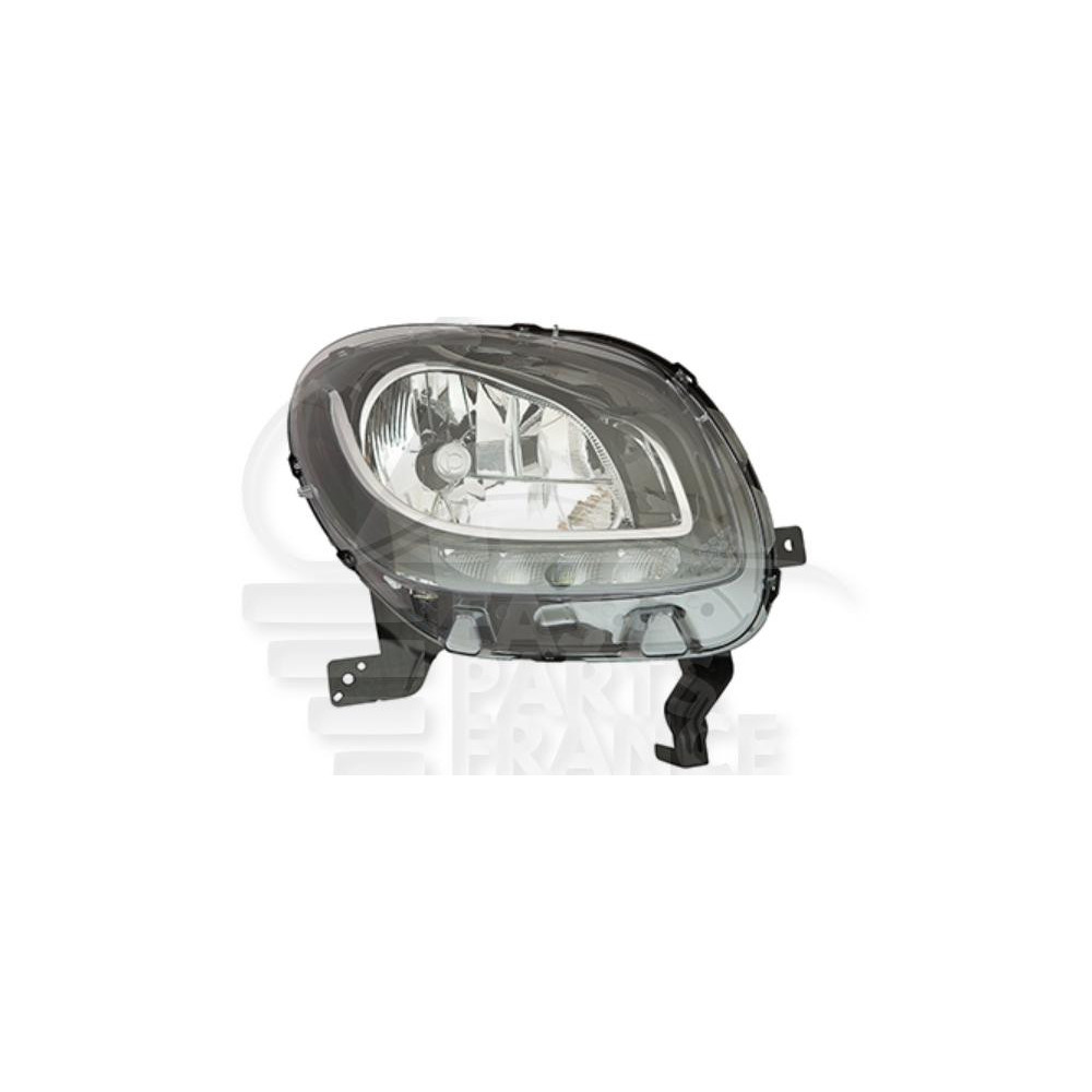 PHARE OPTIQUE DROIT H4 ELECTS/MOTEUR FOND NOIR et FEU DE JOUR LED - BASE LINE pour SMART SMART