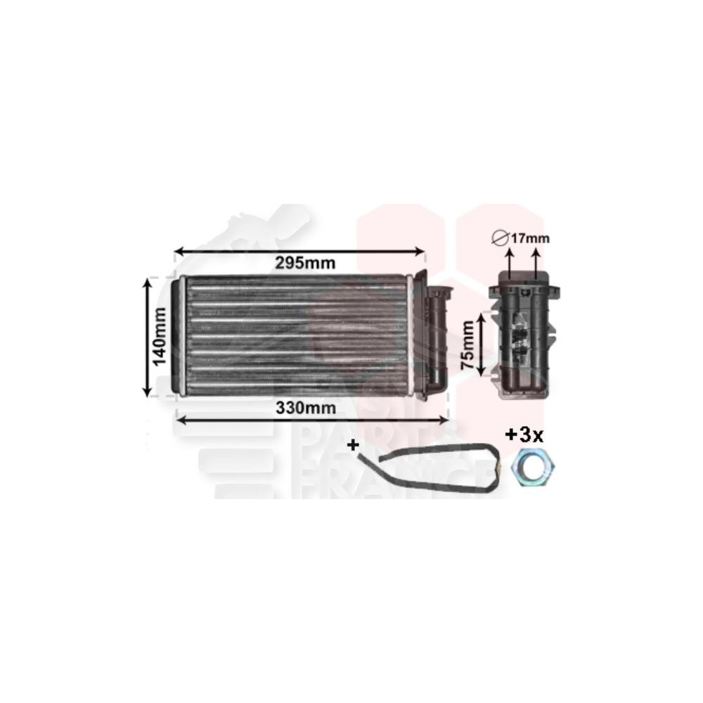 RADIATEUR DE CHAUFFAGE TOUS TYPES 250 X 140 X 42 pour FIAT BRAVA