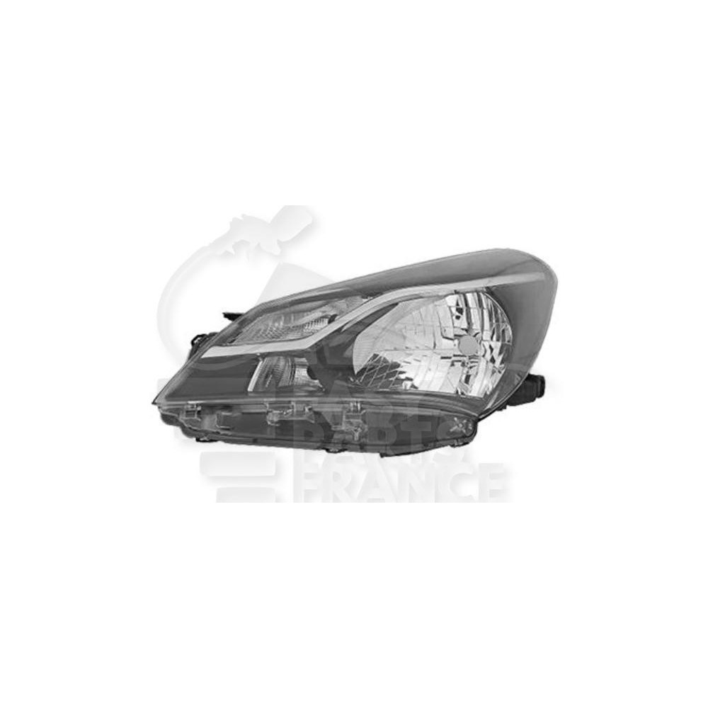 PHARE OPTIQUE GAUCHE H4 ÉLECTRIQUE AVEC MOTEUR FOND NOIR pour TOYOTA YARIS
