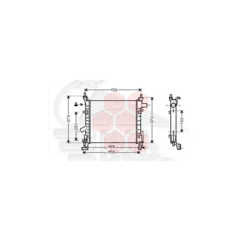 RADIATEUR 1.3 AVEC CLIM 380 X 361 X 34 pour FORD KA