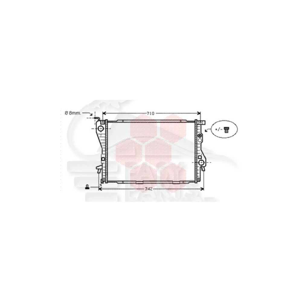 RADIATEUR 750 DROIT 650 X 438 X 34 pour BMW S7 E38