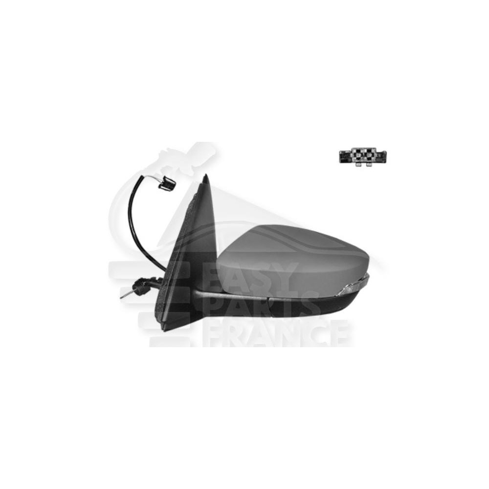 RÉTROVISEUR GAUCHE A CABLE A PEINDRE AVEC FEU 2 PINS pour SKODA FABIA