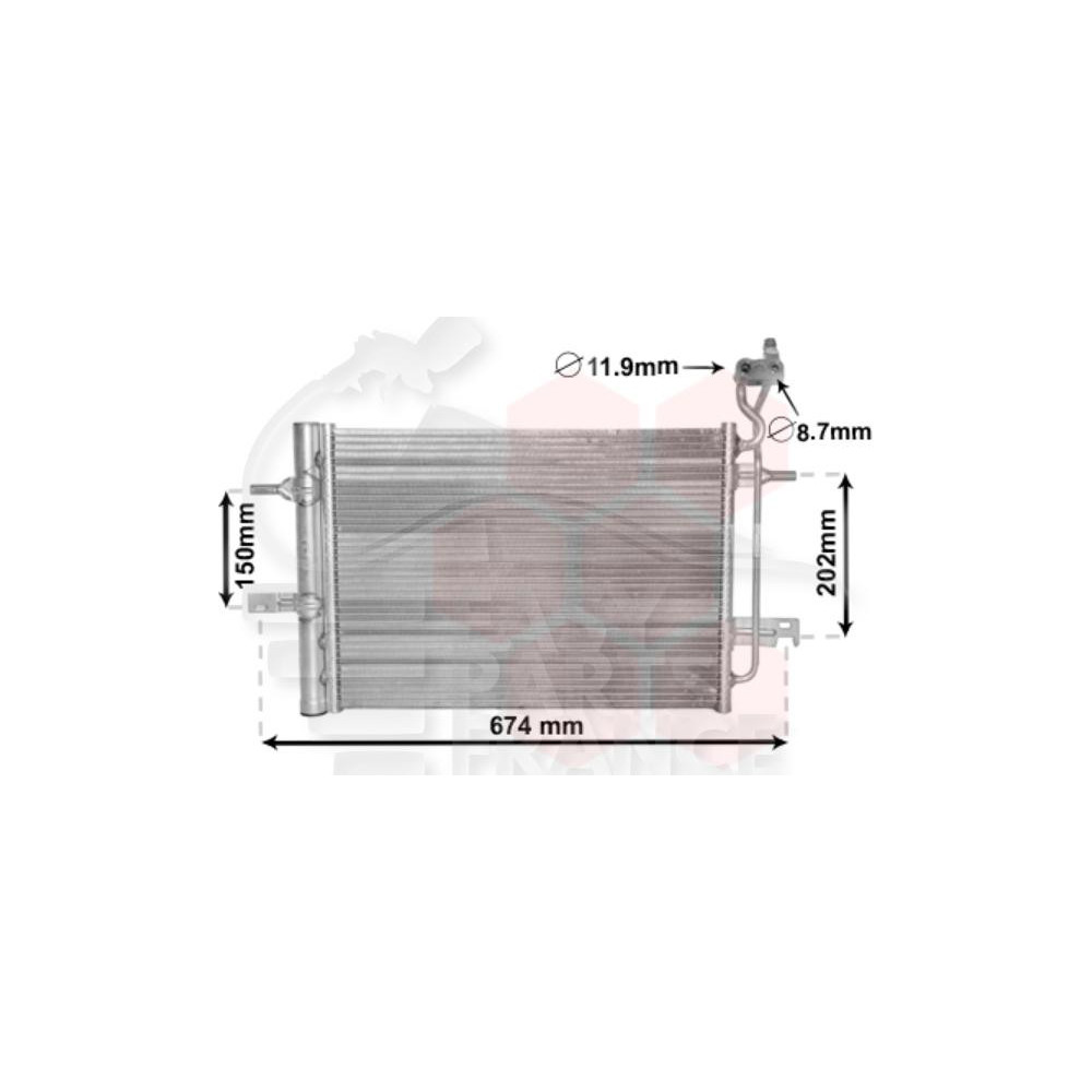 CONDENSEUR 1.4I 94129301 → / 1.6I MOTEUR Z16XEP -1.8I MOTEUR Z18XE 486 X 336 X 16 pour OPEL MERIVA