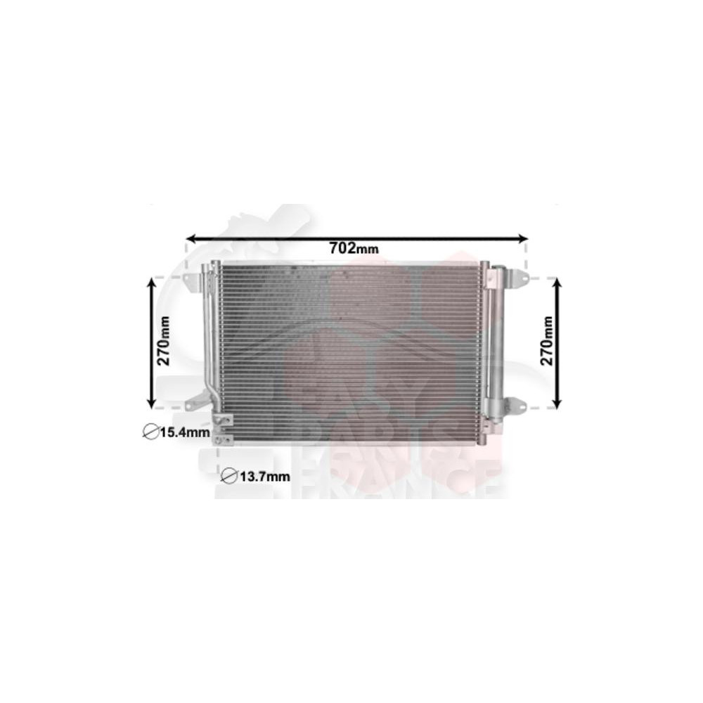 CONDENSEUR TOUS TYPES 535 X 368 X 16 pour VOLKSWAGEN NEW BEETLE