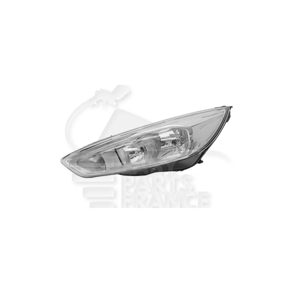 PHARE OPTIQUE GAUCHE H7+H1 ÉLECTRIQUE AVEC MOTEUR FOND CHROME - FEU LED pour FORD FOCUS
