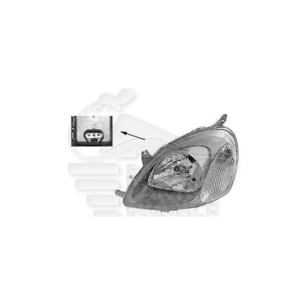PHARE OPTIQUE GAUCHE H4 ÉLECTRIQUE SANS MOTEUR MONTAGE VALEO pour TOYOTA YARIS