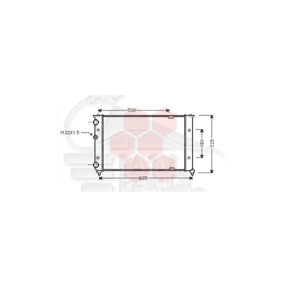 RADIATEUR 2.0 16V CUPRA - DIESEL TDI 66/81 KW AVEC OU SANS CLIM - 630 X 320 X 28 pour SEAT CORDOBA