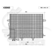 CONDENSEUR TOUS TYPES 590 X 440 X 16 pour MERCEDES CLASSE E - W211
