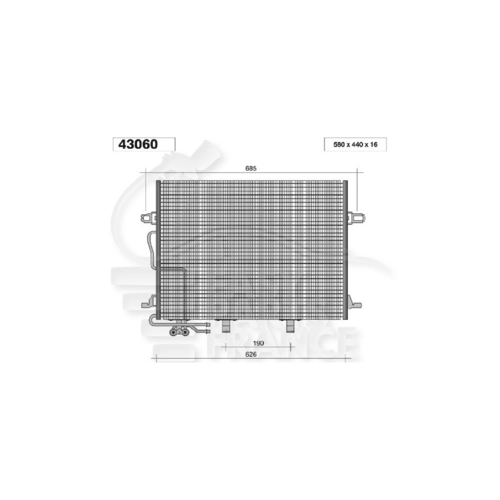 CONDENSEUR TOUS TYPES 590 X 440 X 16 pour MERCEDES CLASSE E - W211