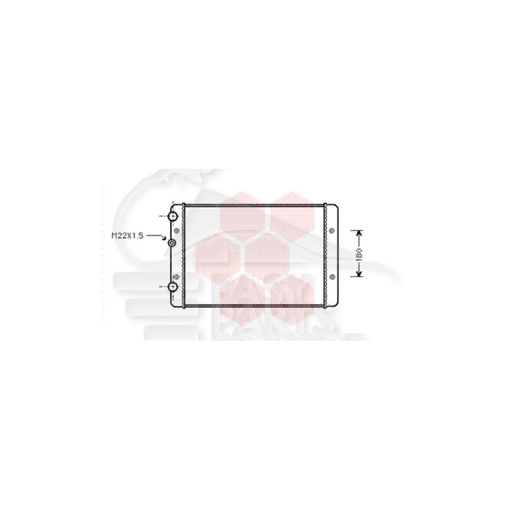 RADIATEUR 1.9 DROIT MOTEUR AEF 1.9 SDI MOTEUR AEY BOÎTE MÉCA AVEC CLIM 628 X 377 X 30 pour VOLKSWAGEN POLO