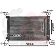 RADIATEUR 1.8 ESSENCE - 1.9 TDI -BOÎTE AUTO - 630 X 400 X 32 pour AUDI A6