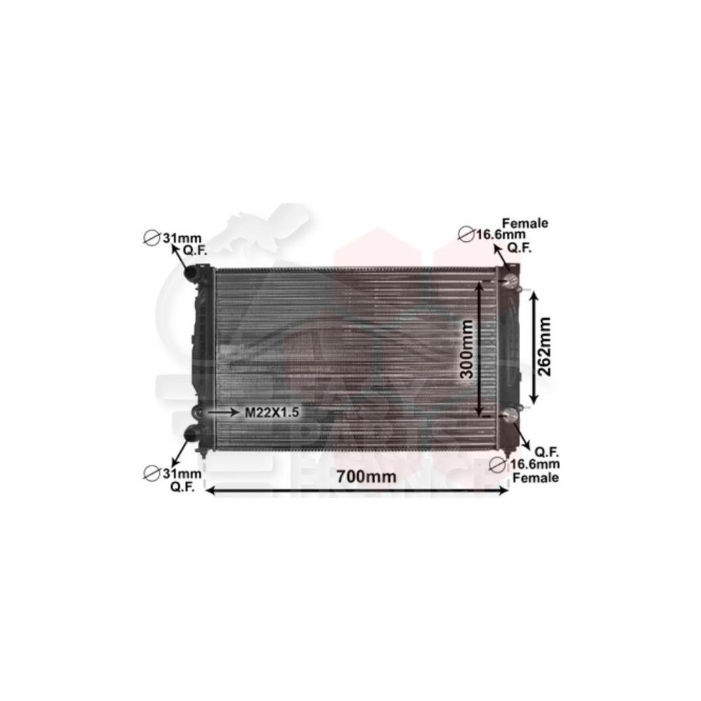 RADIATEUR 1.8 ESSENCE - 1.9 TDI -BOÎTE AUTO - 630 X 400 X 32 pour AUDI A6