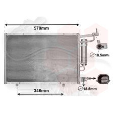 CONDENSEUR 1.4 ESSENCE - 03/13 → 525 X 350 X 16 pour FORD FIESTA