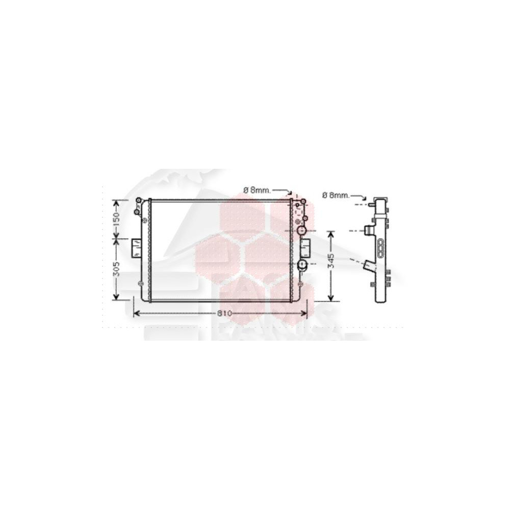 RADIATEUR 2.8 D/TD AVEC CLIM 02 → 649 X 440 X 28 pour IVECO DAILY