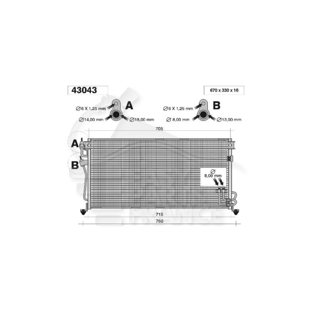 CONDENSEUR TOUS TYPES pour MITSUBISHI LANCER