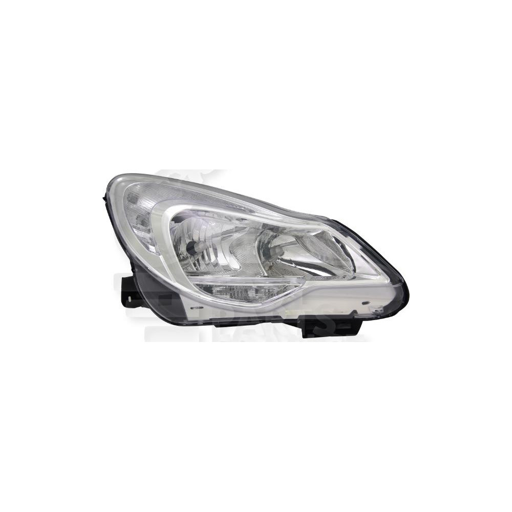 PHARE OPTIQUE DROIT H1+H7 ÉLECTRIQUE AVEC MOTEUR - FOND CHROME pour OPEL CORSA