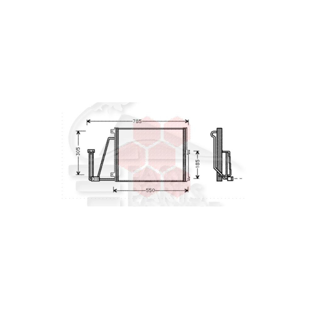 CONDENSEUR 2.0 TDI  470 X 370 X 16 pour OPEL VECTRA