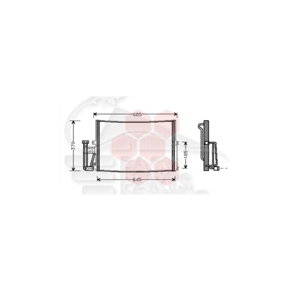 CONDENSEUR TOUS TYPES 590 X 375 X 25 pour OPEL VECTRA