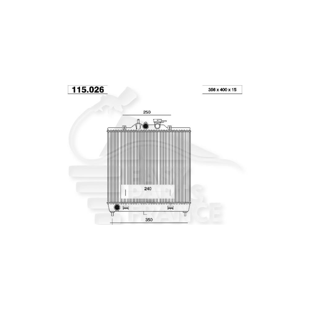 RADIATEUR 1.0 - 1.1 AVEC CLIM 360 X 400 X 16 pour KIA PICANTO